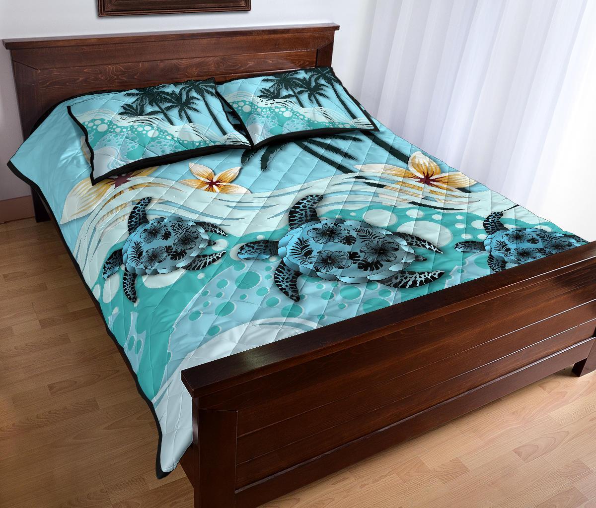 new-zealand-quilt-bed-set-blue-turtle-hibiscus