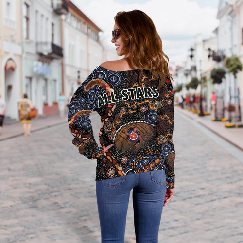 Indigenous Women Off Shoulder Sweater All Stars - Vibe Hoodie
