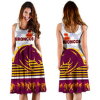 Brisbane Broncos Women's Dress Anzac Day Simple Style - White - Vibe Hoodie