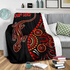 aboriginal-personalised-premium-blanket-aboriginal-lizard-with-dot-painting-pattern