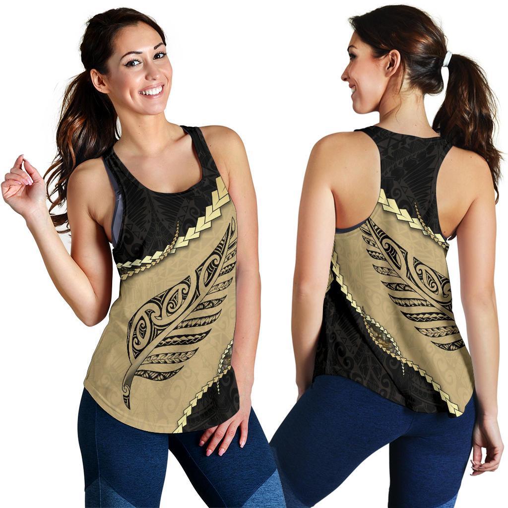 Paua Shell, Maori Silver Fern Women'S Racerback Tank - Vibe Hoodie