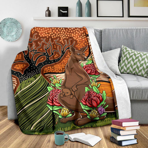 aboriginal-premium-blanket-kangaroo-with-indigenous-tree