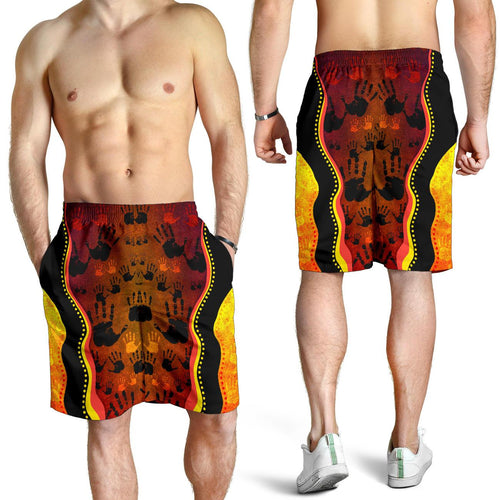aboriginal-shorts-indigenous-rock-painting-hand-art-golden-style-men