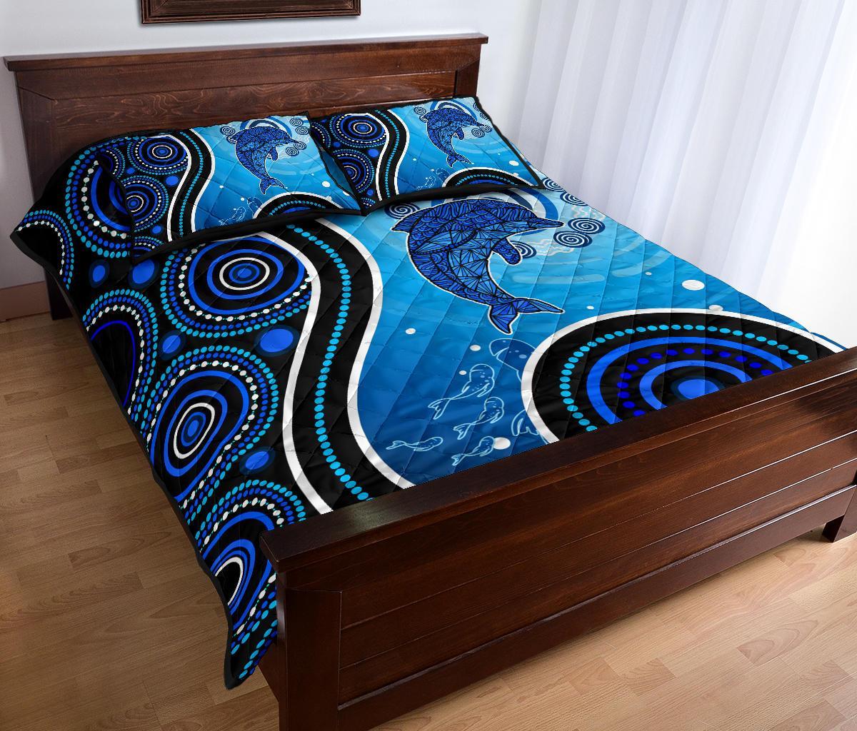 aboriginal-quilt-bed-set-dolphin-and-aboriginal-dot-patterns