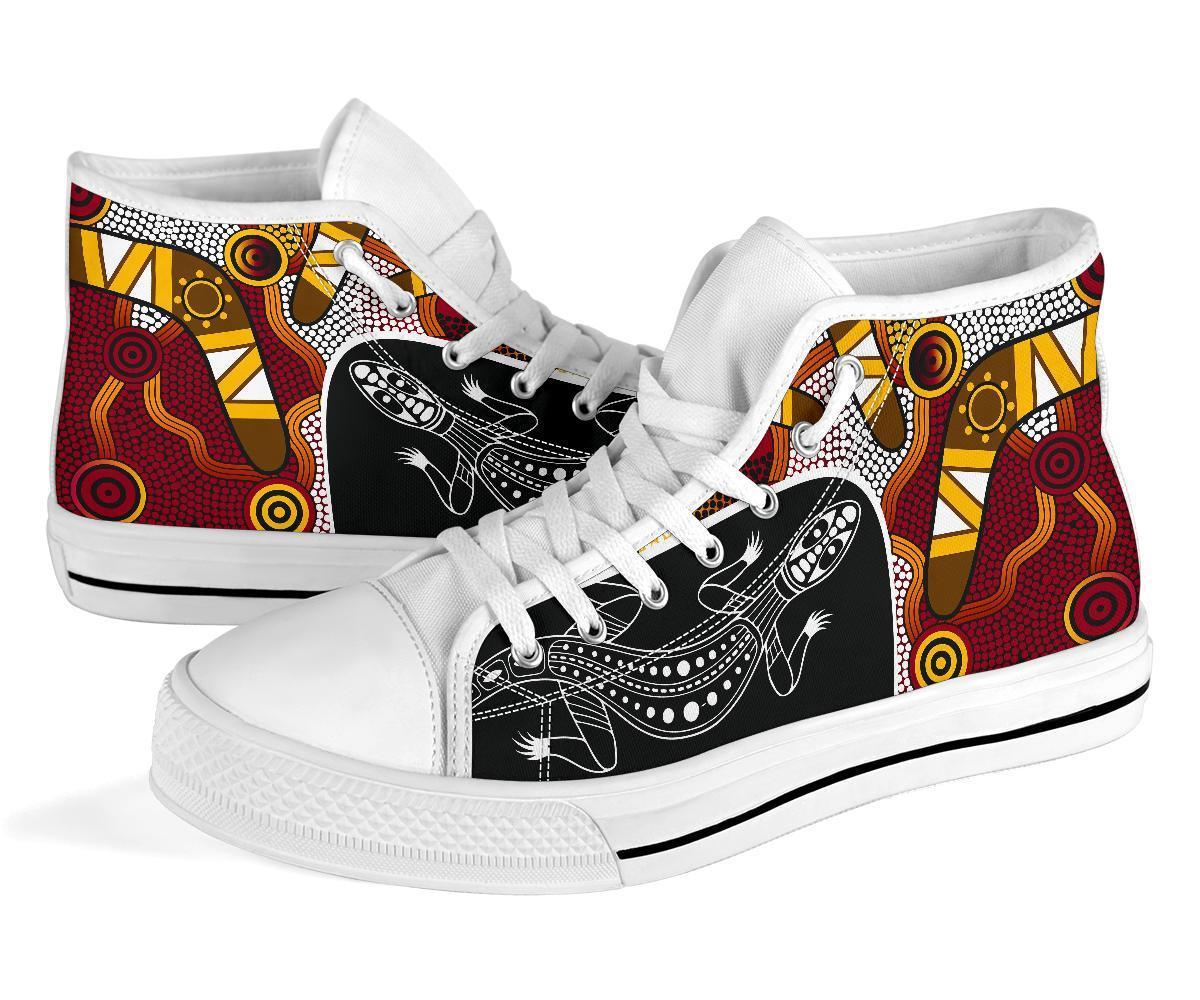 high-top-shoes-aboriginal-dot-painting-lizard-shoes