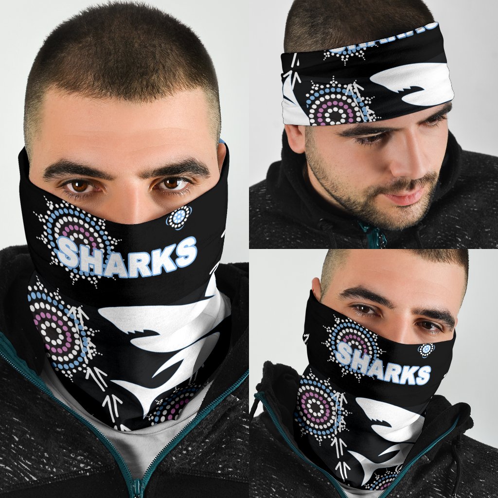 cronulla-bandana-3-pack-sharks-simple-indigenous-black