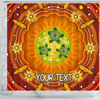 custom-text-aboriginal-shower-curtain-turtle-circle-dot-painting-art