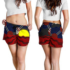 Aboriginal Women's Shorts, Aboriginal Lives Matter Flag Sun Dot Painting - Vibe Hoodie