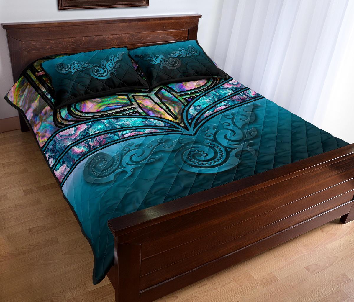 new-zealand-warriors-quilt-bed-set-maori-warriors-paua-shell-quilt-and-pillow-cover