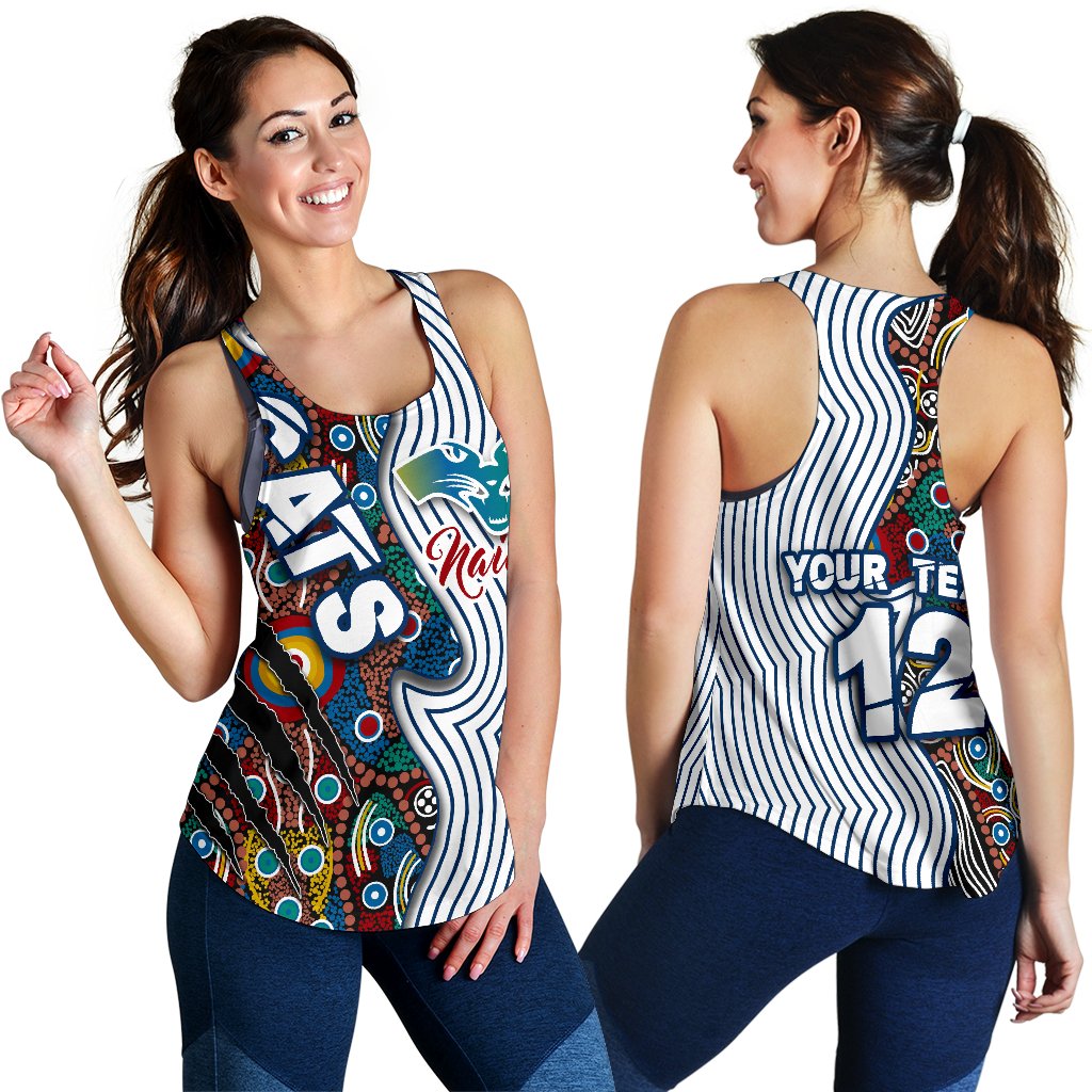 (Custom Personalised) Geelong Naidoc Week Women's Racerback Tank Cats Indigenous Version Special - Vibe Hoodie