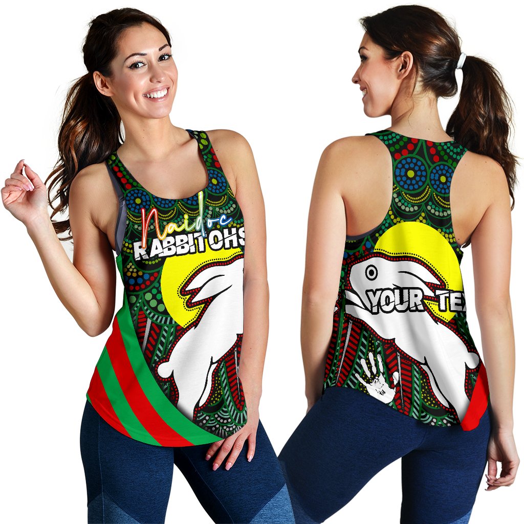 (Custom Personalised) Rabbitohs Naidoc Week Women's Racerback Tank Indigenous Version Special - Vibe Hoodie
