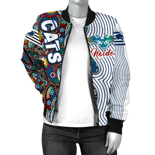 custom-personalised-geelong-naidoc-week-womens-bomber-jacket-cats-indigenous-version-special