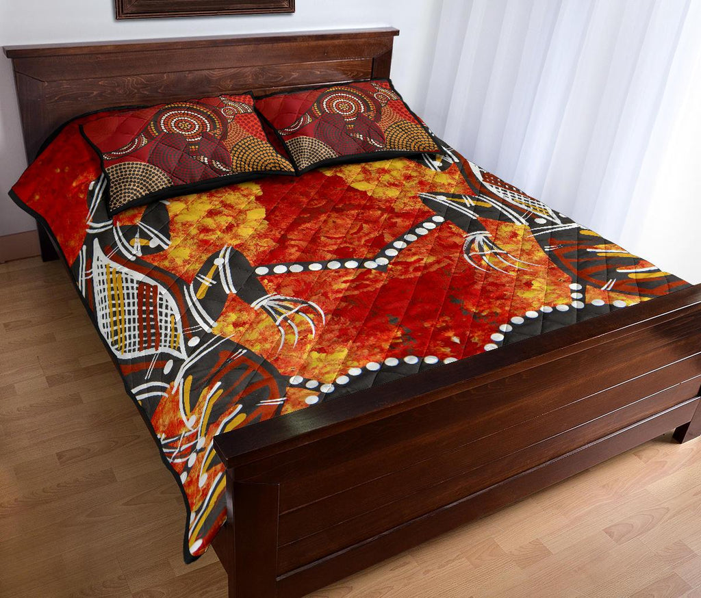 quilt-cover-set-dot-painting-crocodile-and-kangaroo-patterns