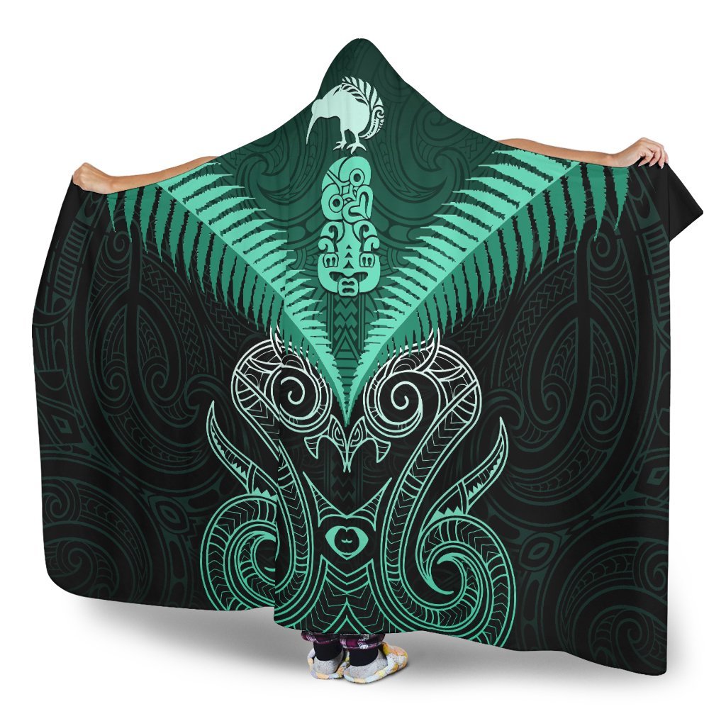 maori-manaia-new-zealand-hooded-blanket-turquoise