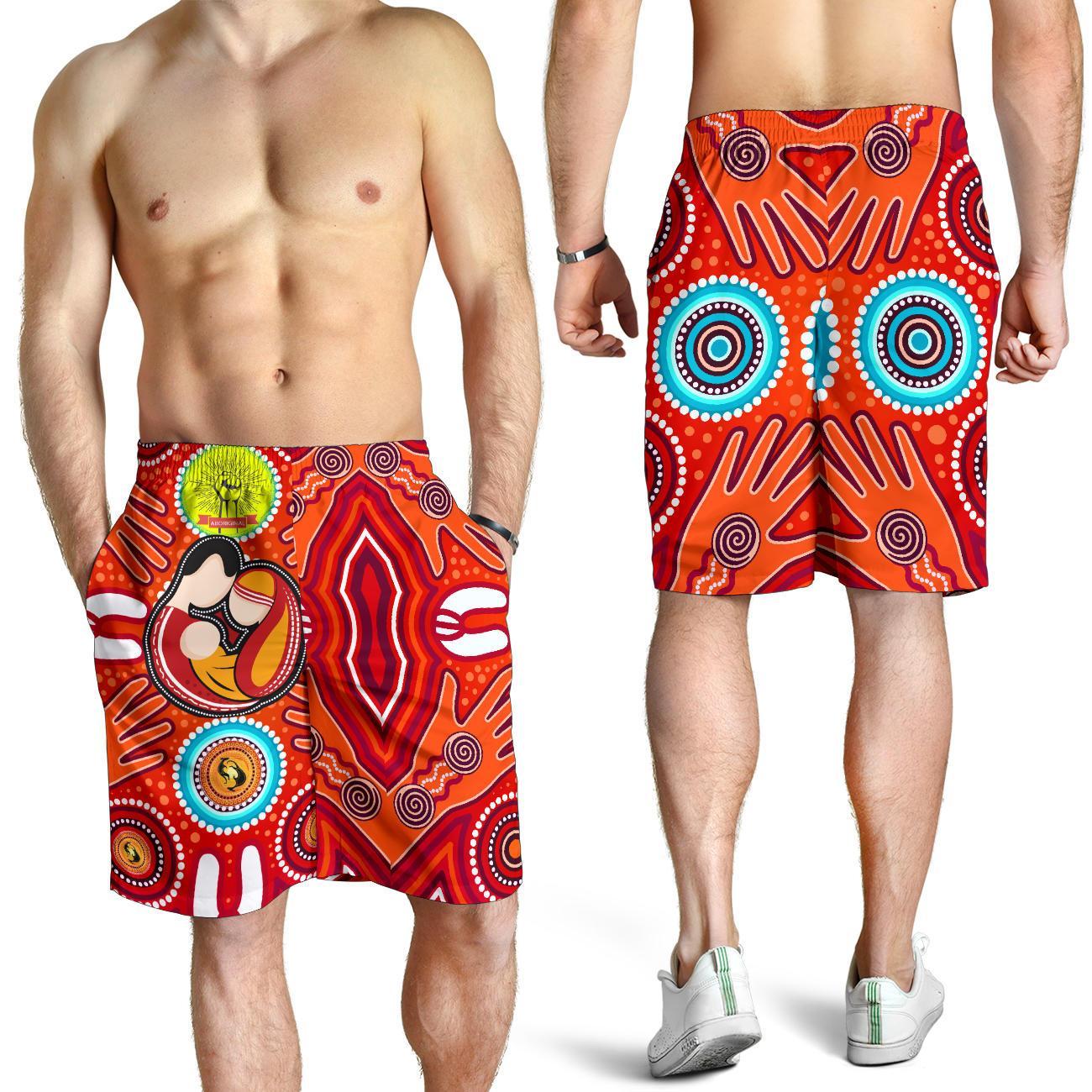 shorts-mens-aboriginal-family-with-dot-painting-art