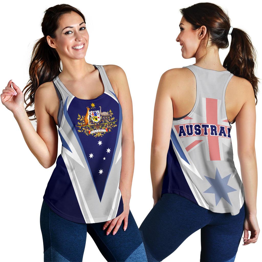 Racerback Tank - Australian Coat Of Arms Top Tank Southern Cross - Women - Vibe Hoodie