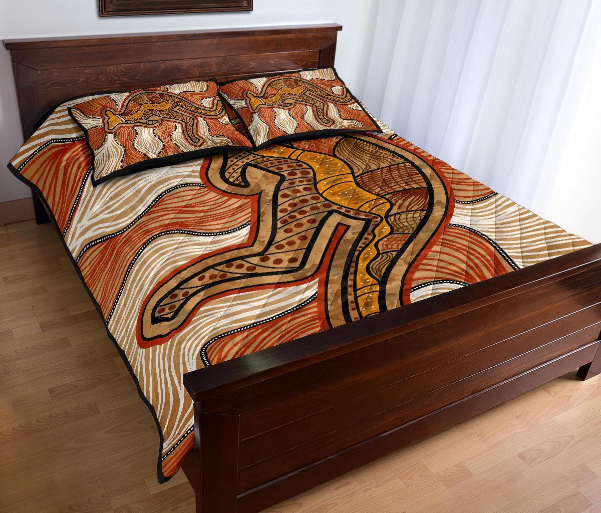aboriginal-quilt-bed-set-indigenous-kangaroo-vintage-stye