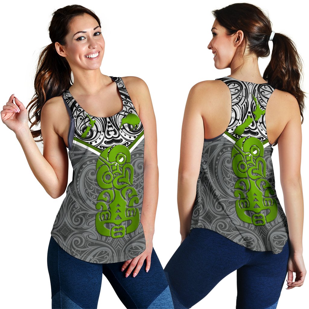 New Zealand Maori Rugby Women Racerback Tank Pride Version - Gray - Vibe Hoodie