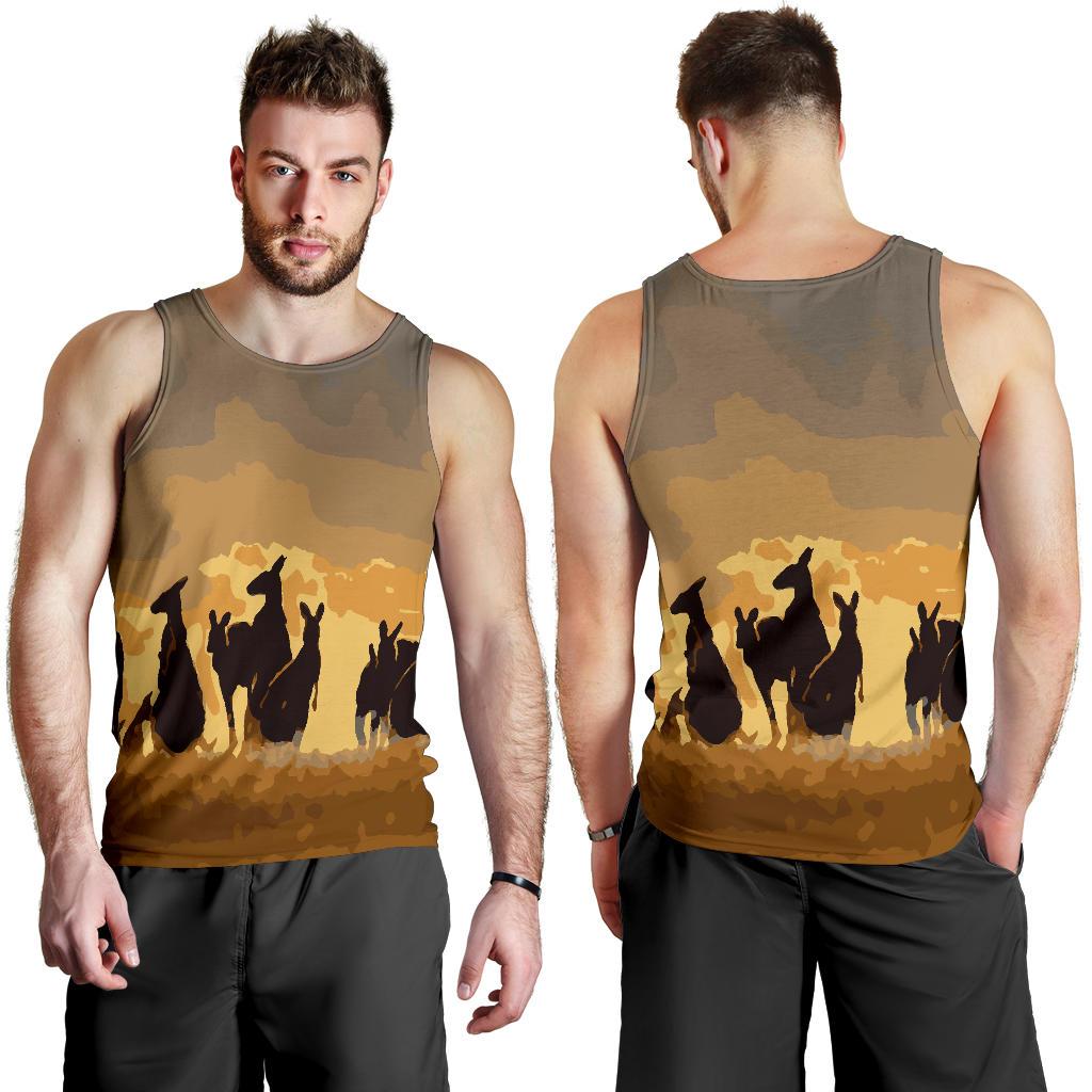 men-tank-top-kangaroo-mens-tank-family-sunset-painting-ver02a
