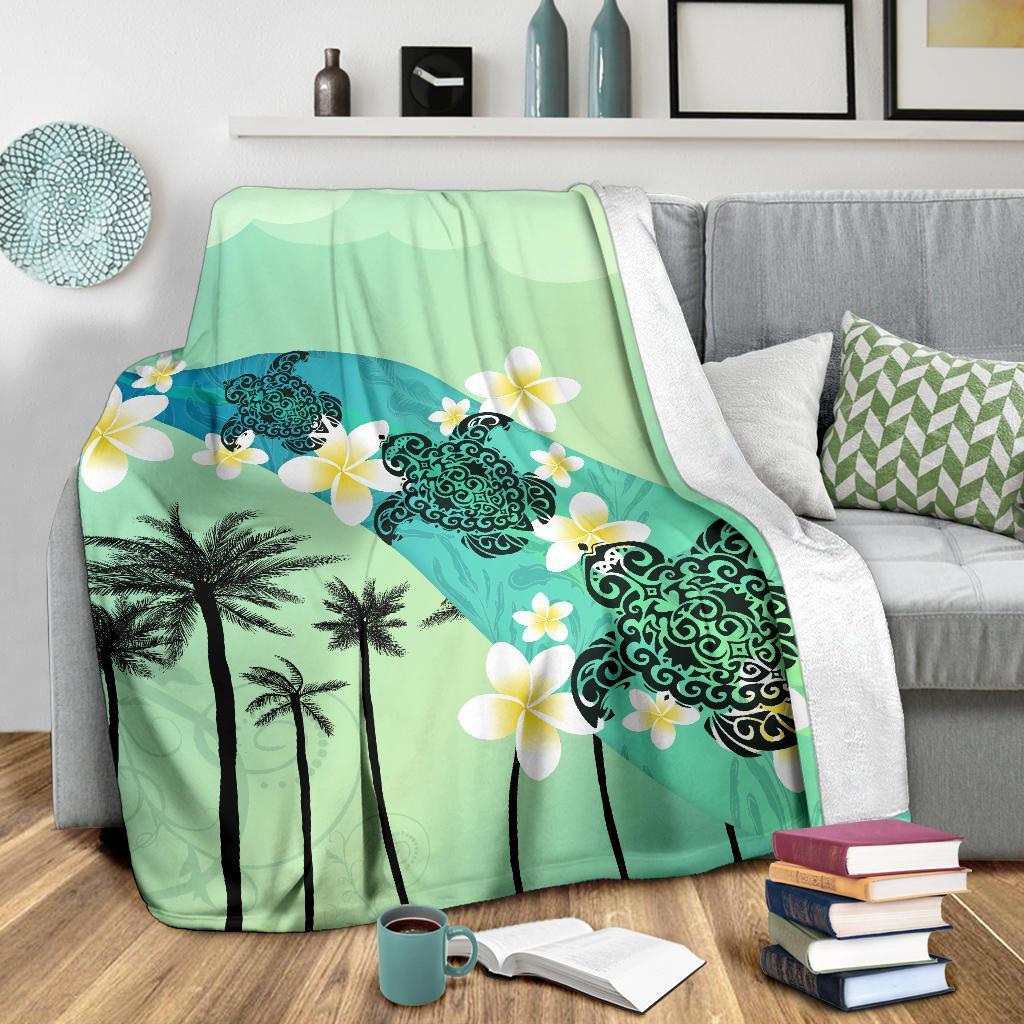 turtle-plumeria-premium-blanket
