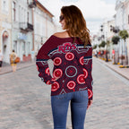 Reds Rugby Australian Off Shoulder Sweater Simple Indigenous Queensland - Vibe Hoodie