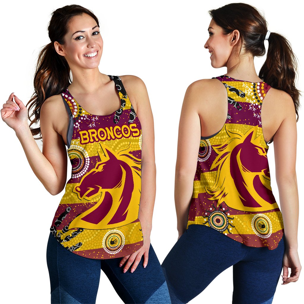 Brisbane Broncos Women Racerback Tank Indigenous Country Style No.1 - Vibe Hoodie