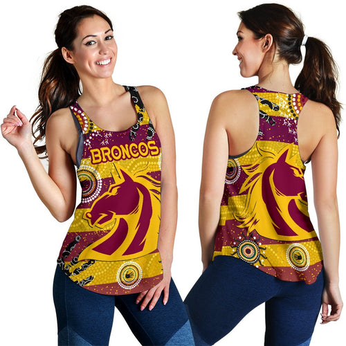 Brisbane Broncos Women Racerback Tank Indigenous Country Style No.1 - Vibe Hoodie