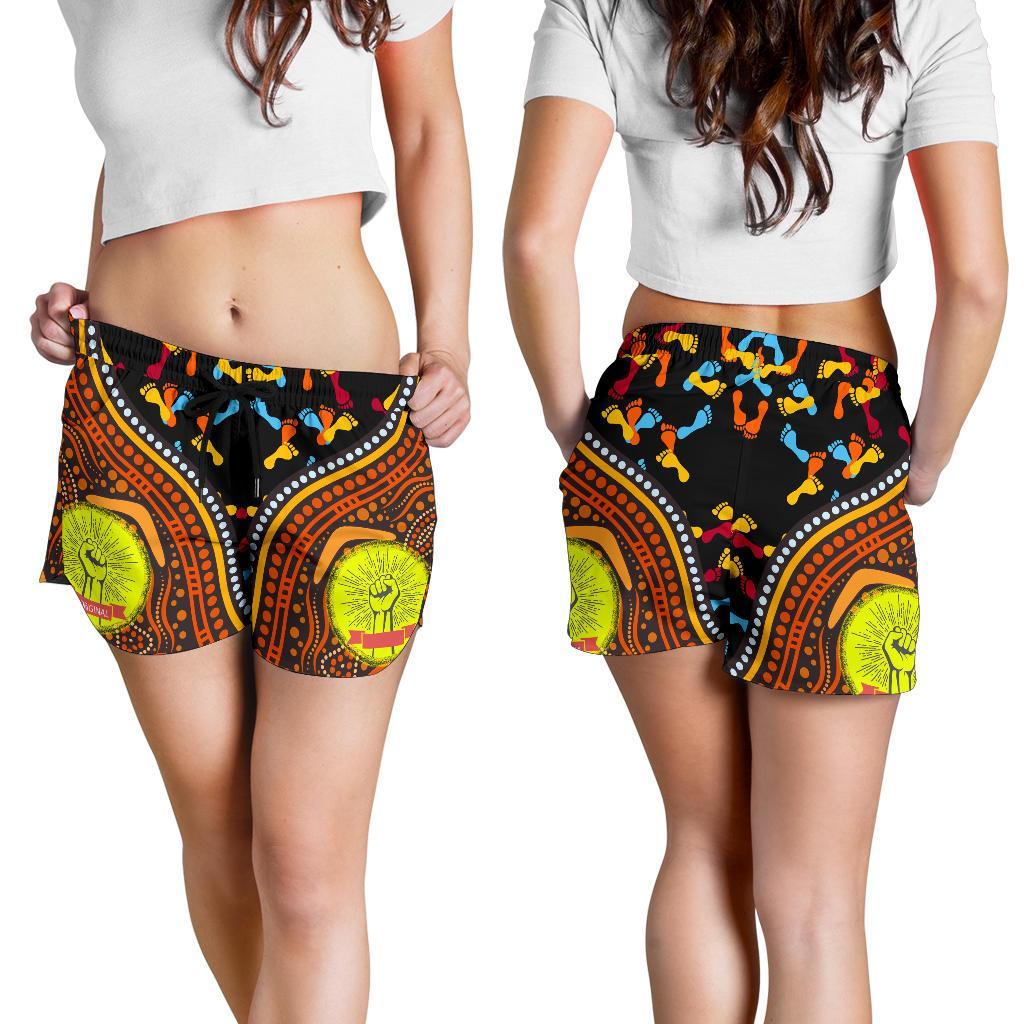 Shorts Women - Aboriginal Style & Flag, Dot Painting - Vibe Hoodie