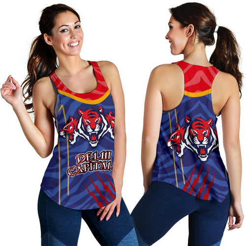 India Premier Women Racerback Tank Cricket Delhi Capitals Version DC - Vibe Hoodie