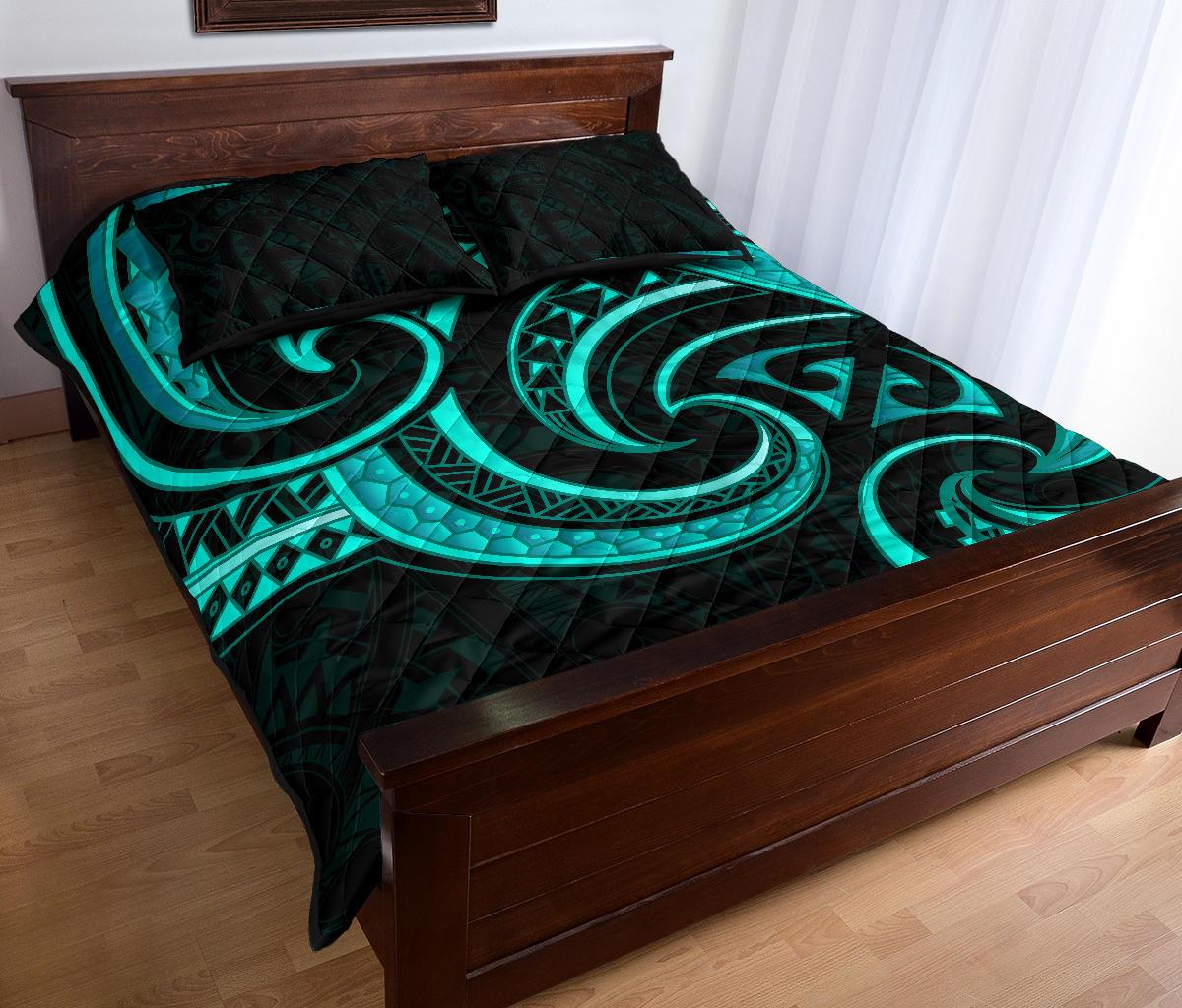 new-zealand-maori-mangopare-quilt-bed-set-polynesian-turquoise
