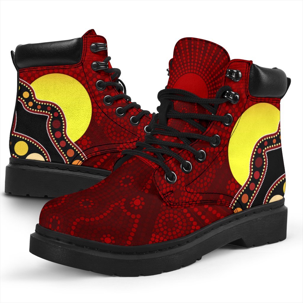 aboriginal-all-season-boots-australia-aboriginal-lives-matter-flag-circle-dot-painting-art