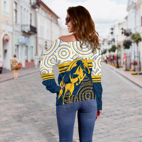 Brumbies Women's Off Shoulder Sweater - Vibe Hoodie