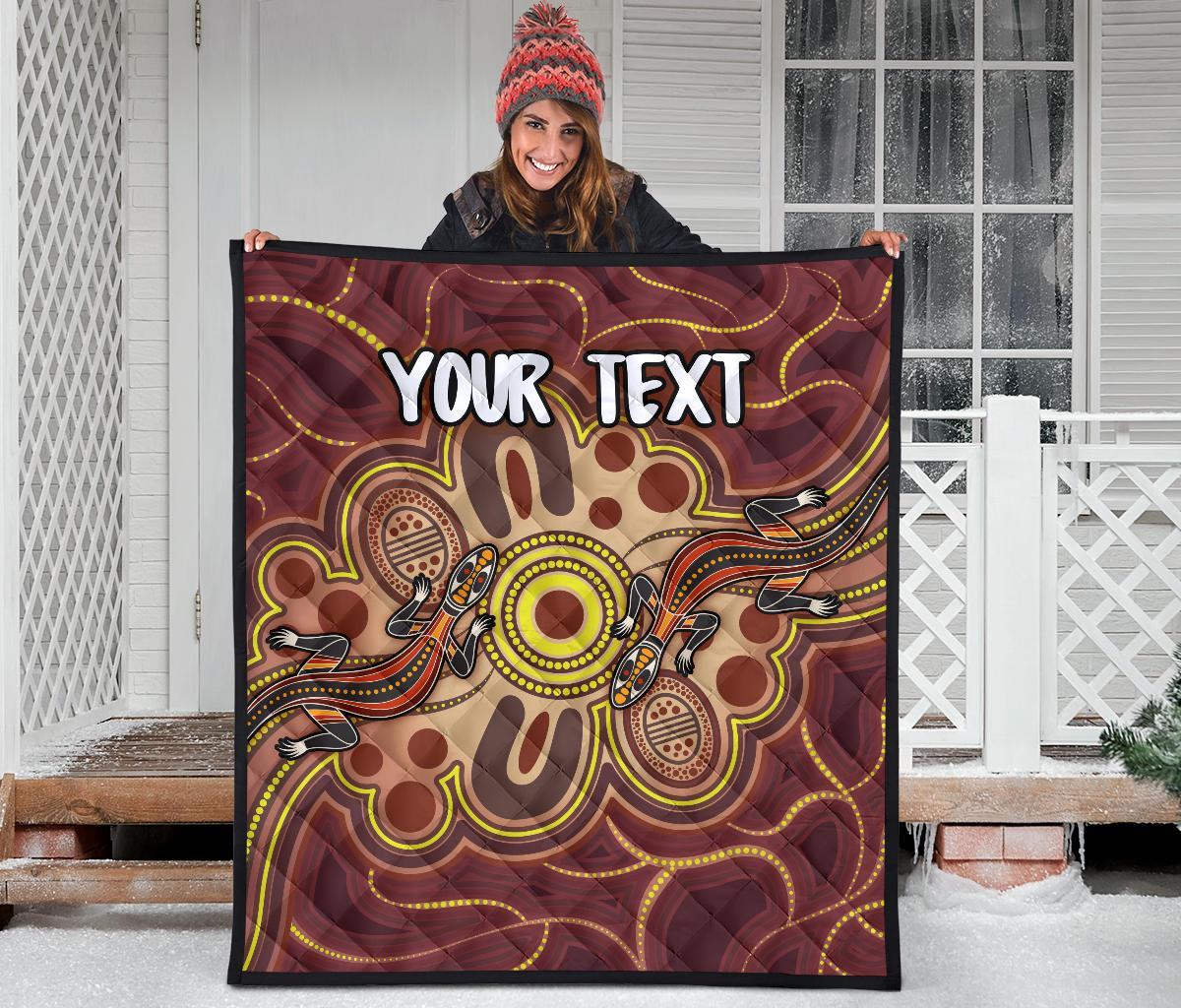 custom-aboriginal-premium-quilt-indigenous-lizard-dot-painting-art