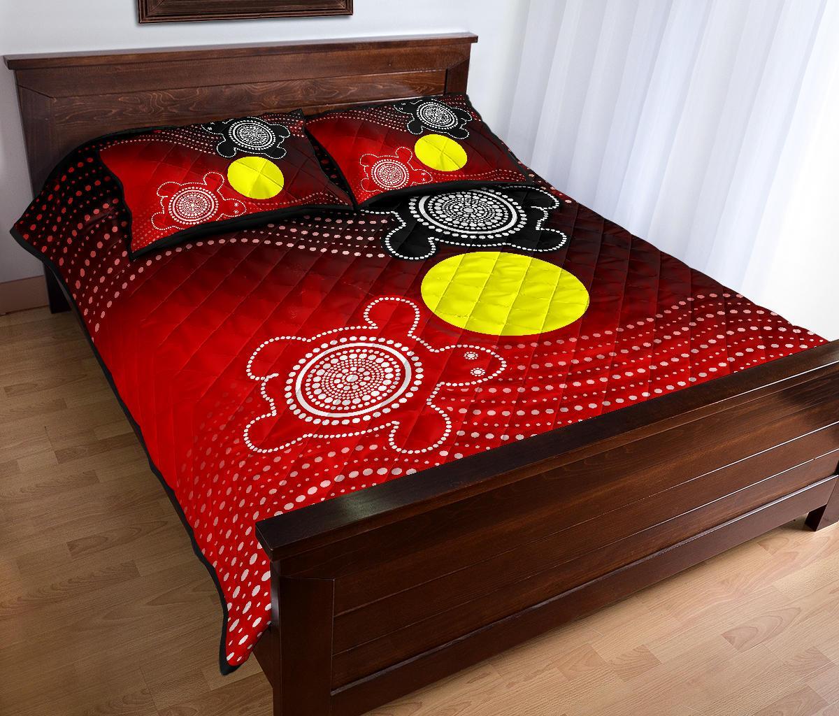 aboriginal-quilt-bed-set-indigenous-circle-dot-painting-style
