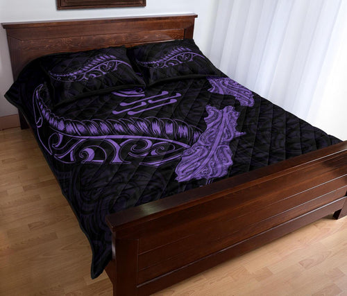 new-zealand-heart-quilt-bed-set-map-kiwi-mix-silver-fern-pastel-purple