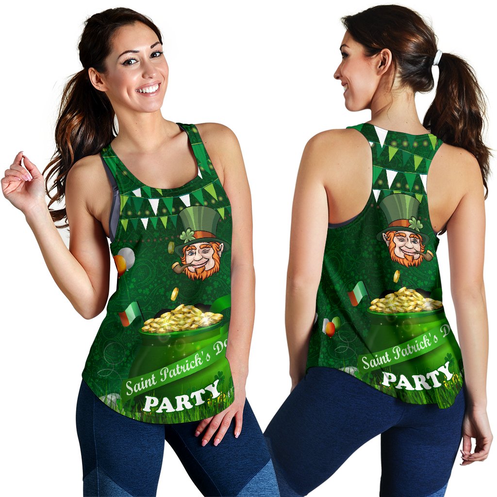Patrick's Day Women Racerback Tank Shamrock Festival Style - Vibe Hoodie