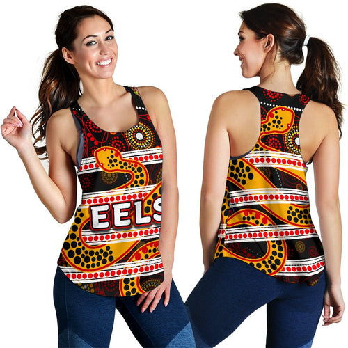 Parramatta Eels Women's Racerback Tank Tribal Style Black - Vibe Hoodie