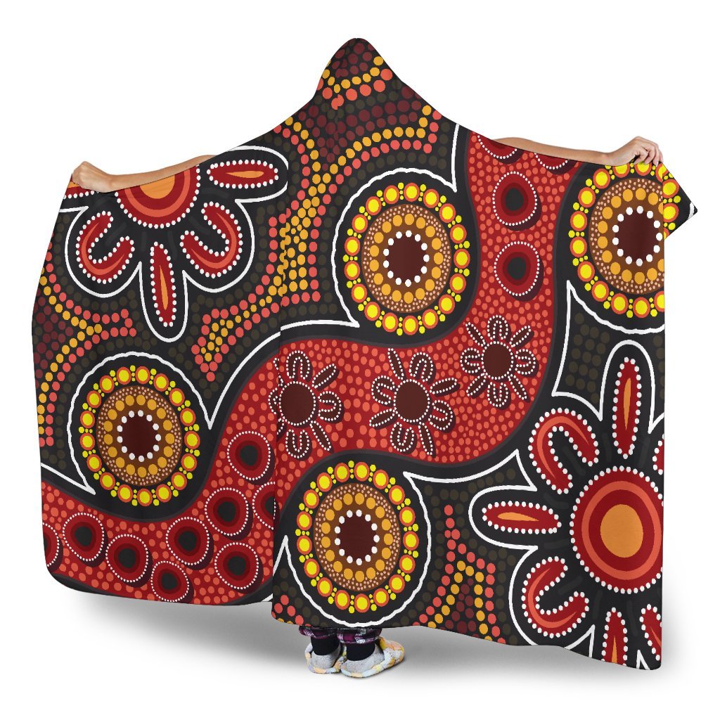 aboriginal-hooded-blanket-indigenous-circle-dot-painting-style-1