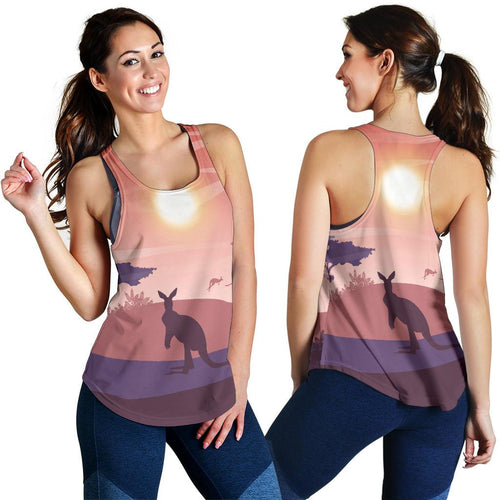 Racerback Tank - Kangaroo Top Tank Sunset Painting Ver05 - Women - Vibe Hoodie