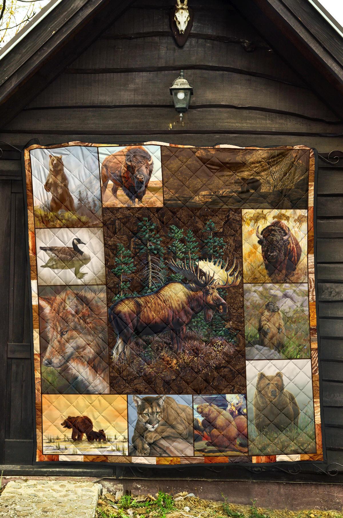 canada-animals-rustic-style-premium-quilt