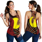 Aboriginal  Women's Racerback Tank - Indigenous Snake Sun Dot Painting - Vibe Hoodie