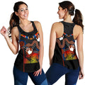 Aboriginal Women's Racerback Tank, Australian Boomerang and Snake Indigenous Art - Vibe Hoodie