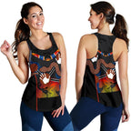 Aboriginal Women's Racerback Tank, Australian Boomerang and Snake Indigenous Art - Vibe Hoodie