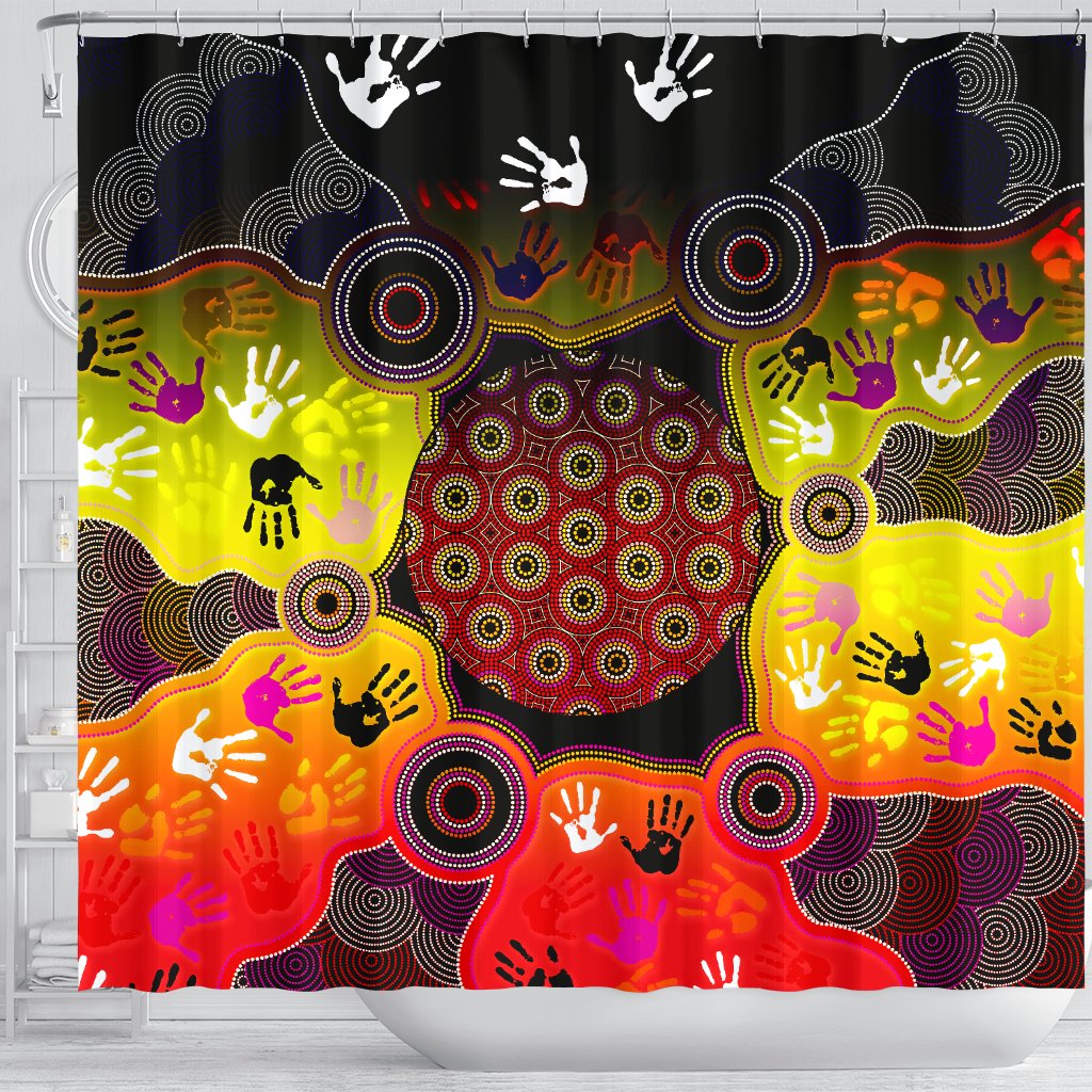 aboriginal-shower-curtain-indigenous-circle-dot-painting-hand-art