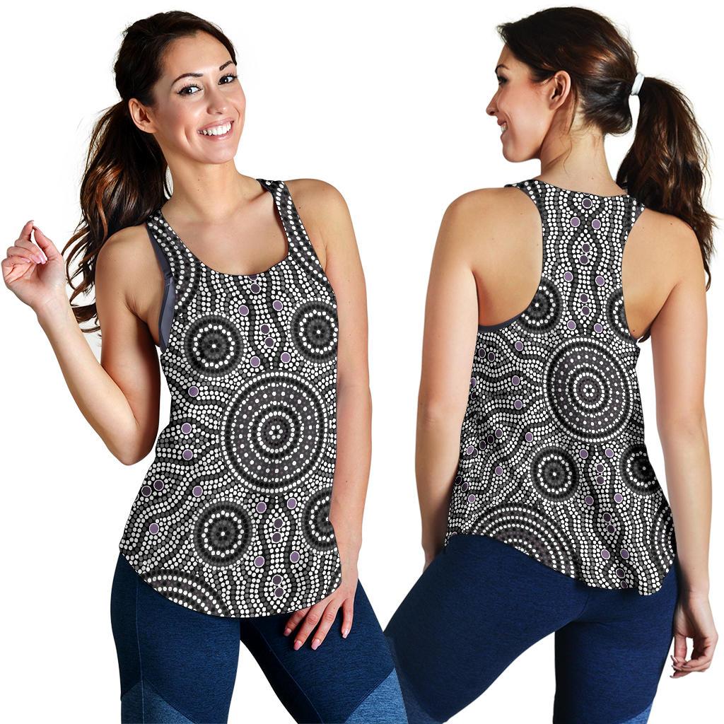 Racerback Tank - Aboriginal Dot Painting Tank Top Ver04 - Women - Vibe Hoodie