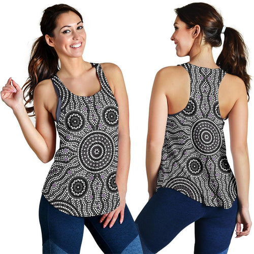 Racerback Tank - Aboriginal Dot Painting Tank Top Ver04 - Women - Vibe Hoodie