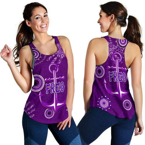 Fremantle Women's Racerback Tank Indigenous Freo Country Style - Vibe Hoodie