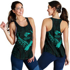 New Zealand Heart Women'S Racerback Tank - Map Kiwi Mix Silver Fern Turquoise - Vibe Hoodie