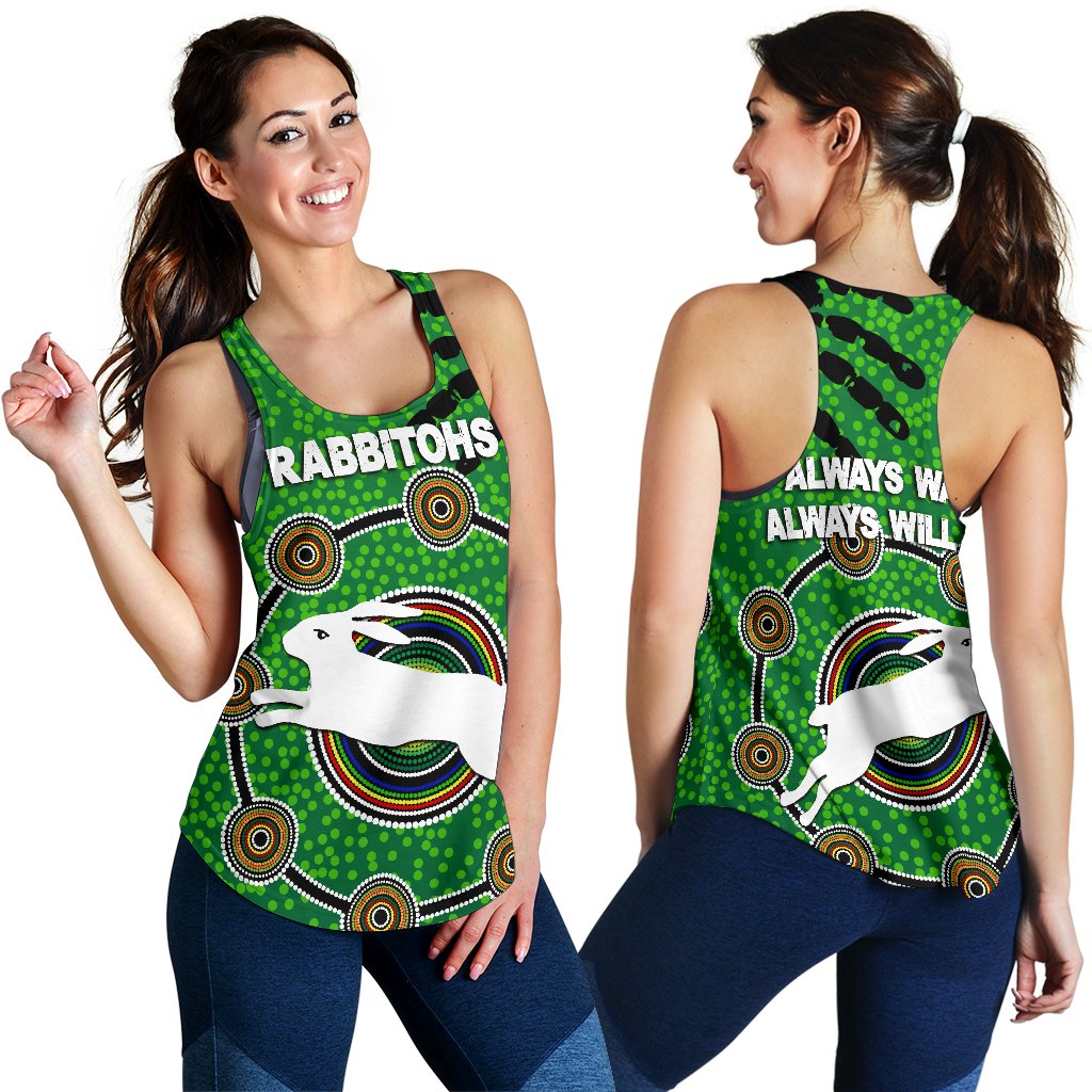 Naidoc Rabbitohs Women Racerback Tank Aboriginal Vibes No.1 - Vibe Hoodie
