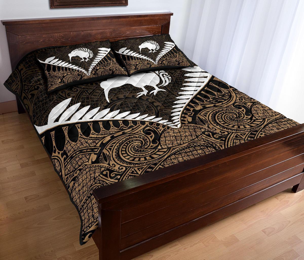 kiwi-silver-fern-classic-quilt-bed-set-gold